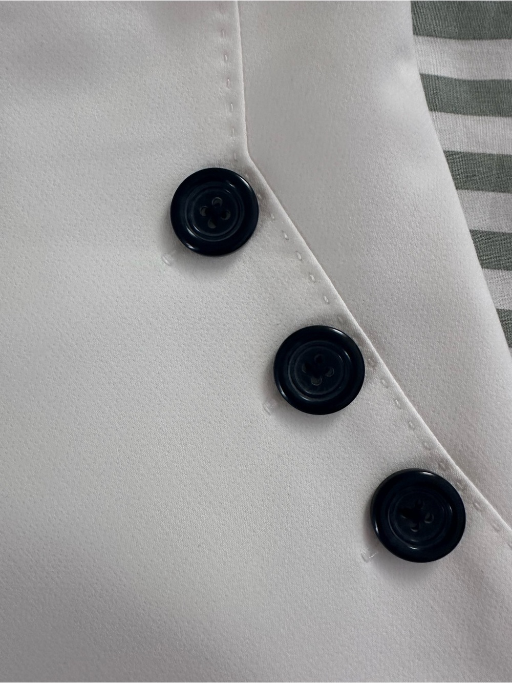 White House Black Market White A-Line Midi Skirt with Black Button Accents - Picture 8 of 10